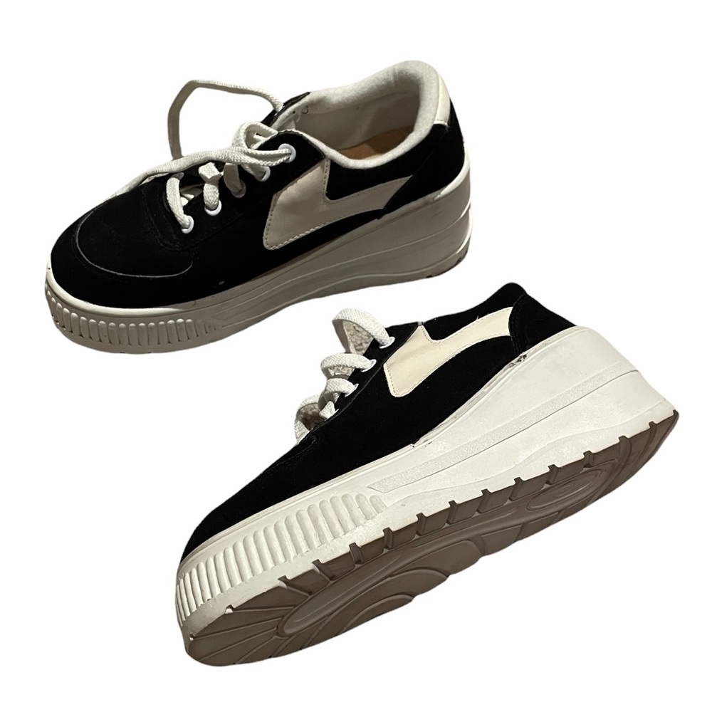 City limits platform black and white sneaker